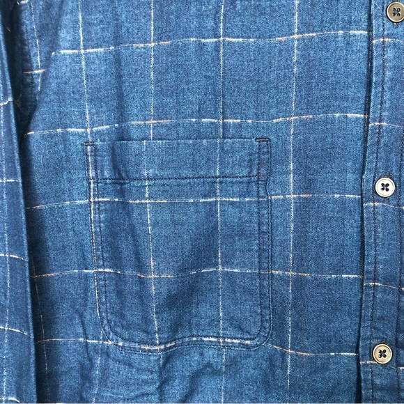 Carbon 2 Cobalt Double Cloth Shirt Men XL Blue Windowpane Button Up Plaid Lining - Picture 6 of 15